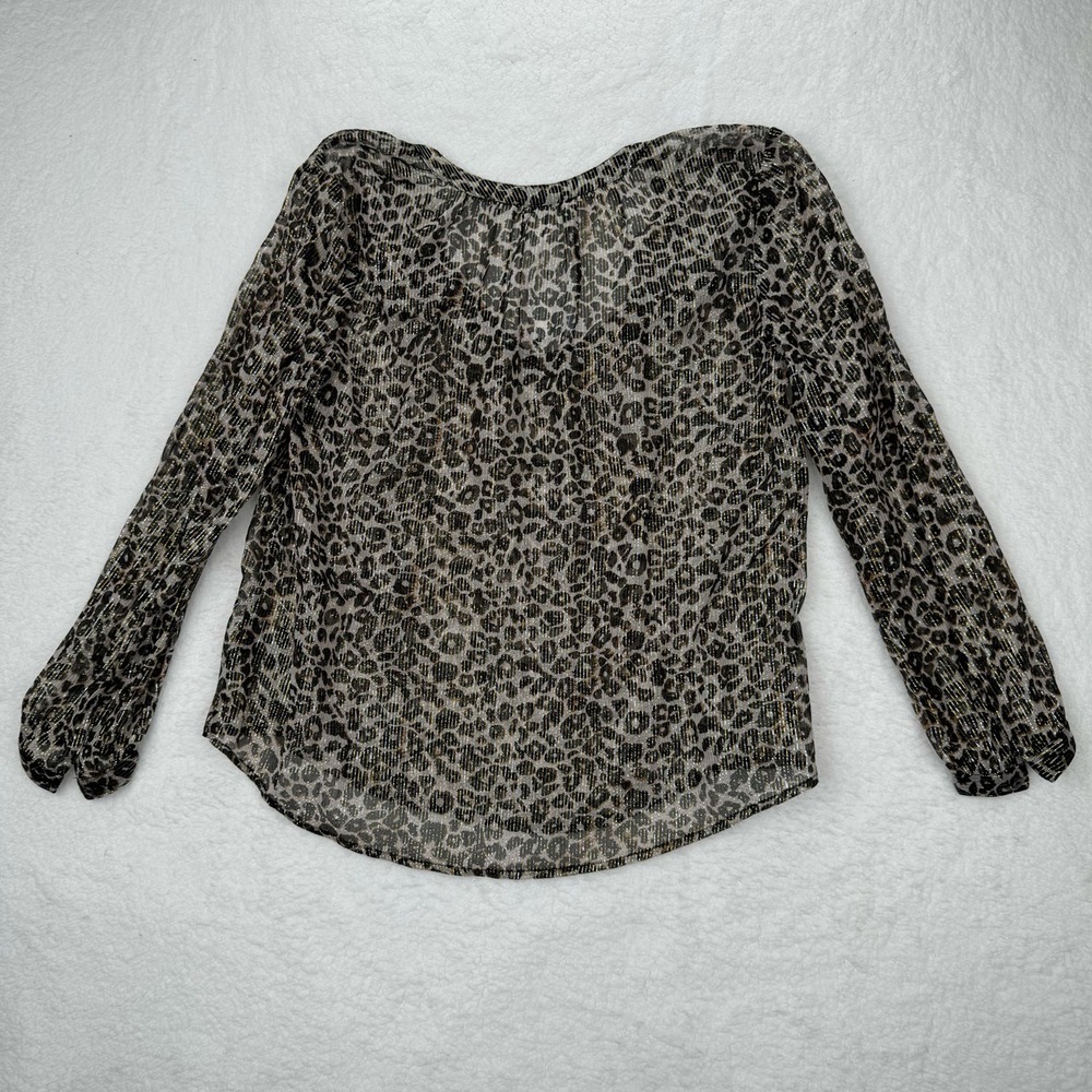 VELVET BY GRAHAM & SPENCER ANTHROPOLOGIE PEYTON LEOPARD BLOUSE TOP NWT XS - Picture 10 of 11